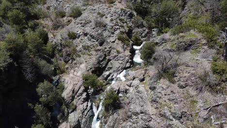 Drone-footage-of-waterfall-and-river-in-the-Andes-Mountains-in-Chile
