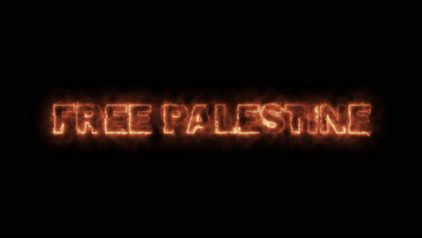 Free-palestine-Text-Animation-fire-effect-on-black-background---The-earth-is-warming