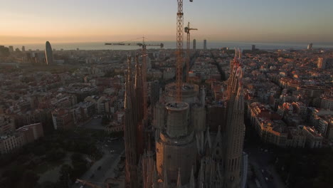Aerial-view-of-Barcelona-with-Sagrada-Familia