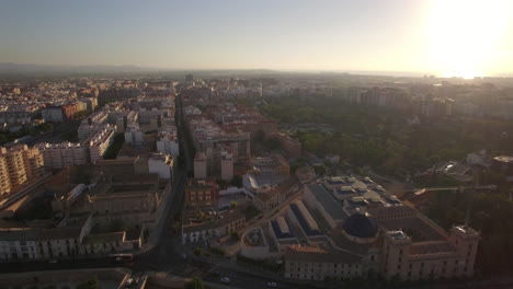 Aerial-view-of-Valencia-at-sunset-Spain