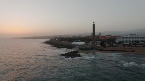 Gran-Canaria-coastal-resort-with-lighthouse-aerial