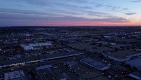 Nighttime-view-of-a-bustling-logistics-area-just-before-sunrise