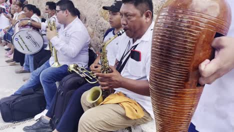 band-play-for-celebration-with-sax-and-guiro-traditional-instrument-of-Yucatan