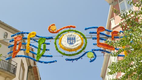 Sao-Joao-Festival-Celebration-With-Decorative-Streets-On-A-Sunny-Day-In-Braga,-Portugal