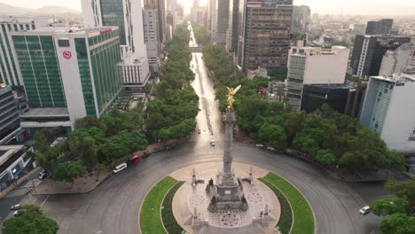 Aerial-view-Of-Statue-of-The-Angel-of-Independence-in-Mexico-City