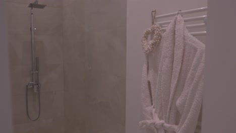 Duschkopf-Mit-Wandhintergrund-Im-Modernen-Badezimmer