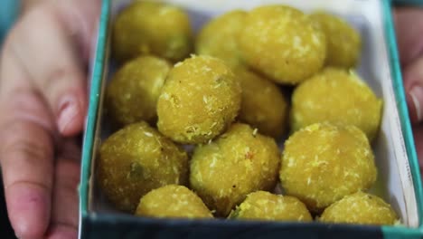 indian-traditional-dish-sweet-laddoo-with-narrow-focus-from-flat-angle