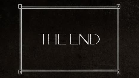 Evoke-nostalgia-with-a-vintage-animation-of-the-text-"The-End"-appearing-within-a-chic-art-deco-frame