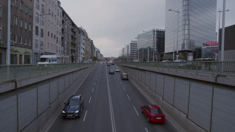 Cars-driving-in-and-coming-out-of-a-street-tunnel-in-Vienna