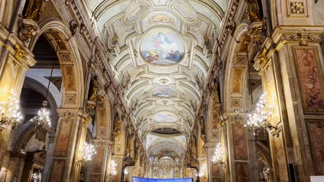 Tilt-up-of-the-ceiling-art-of-the-Metropolitan-Cathedral-of-Santiago-de-Chile