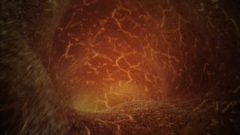 Tunnel-Of-Red-Hot-Lava-In-Seamless-Loop