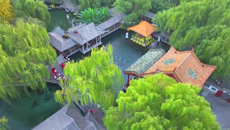 Spring-water-gushing，Baotu-Spring-in-Jinan,-Shandong,-China，Aerial-photography-of-Baotu-Spring