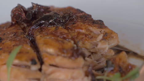 Salmon-steak-dish-in-the-restaurant