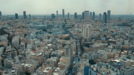 Vista-De-Pájaro-Paisaje-Urbano-De-Tel-Aviv-Israel