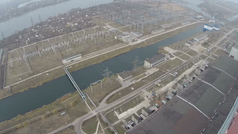 Electric-facilities-on-power-plant-area-aerial-view