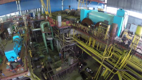 Industrial-interior-of-power-station-aerial-view