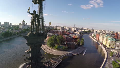 Peter-the-Great-Statue-Aerial-view-of-Moscow-landmark