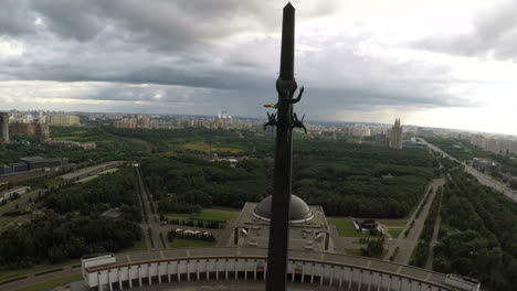 Siegesdenkmal-Auf-Dem-Poklonnaja-Hügel,-Moskauer-Luftaufnahme
