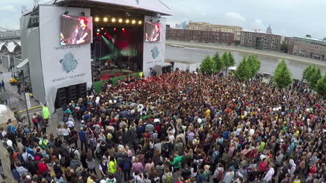 People-enjoying-music-at-outdoor-concert-aerial-view