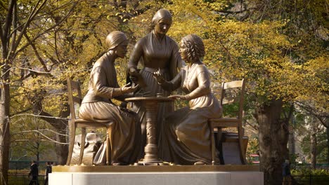 The-Women's-Rights-Pioneers-Monument-is-a-sculpture-by-Meredith-Bergmann