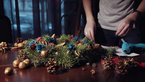 View-of-Making-Christmas-Wreath