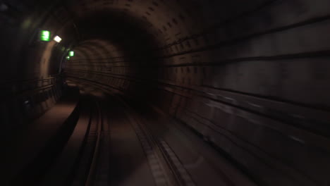 Train-moving-in-underground-the-tunnel