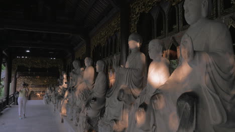 Mujer-Tomando-Fotos-De-Estatuas-En-La-Pagoda-Bai-Dinh-Vietnam