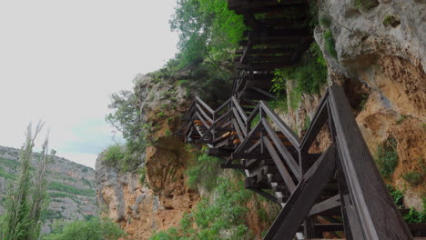 Stairs-lead-up-to-a-mountain-in-Krka-park