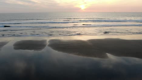 Sunset-at-Huntington-Beach,-California,-USA