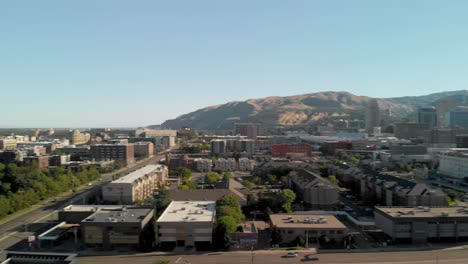 Panoramic-Pan-View-over-Salt-Lake-City-in-a-Sunny-Day