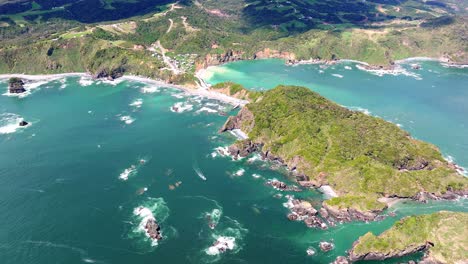 Aerial-Overhead-View-Of-Estaquilla-Coastline-Surrounded-By-Turquoise-Pacific-Ocean-Waters