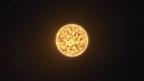 3D-Sonne-Im-Weltraum:-Kernfusion,-CGI,-Umlaufbahn