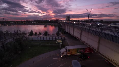 Timelapse-from-day-to-night-of-Belgrade