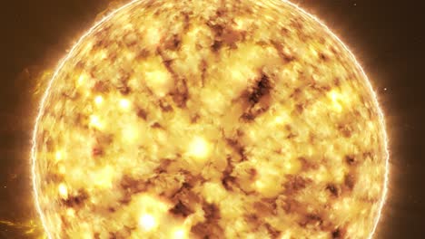 3D-animation-reveals-the-sun's-fiery-surface,-capturing-solar-flares
