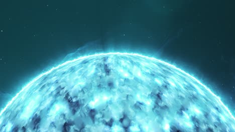 Nahaufnahme-Der-Korona-Und-Der-Strahlenden-Oberfläche-Eines-Blauen-Sterns-Im-Weltraum