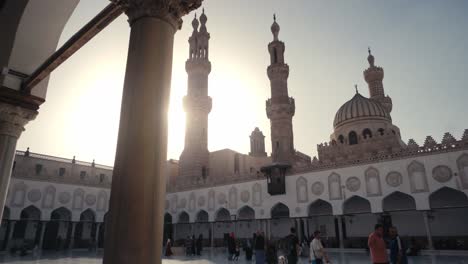 The-sunset-at-Al-Azhar-Mosque-in-Cairo,-Egypt