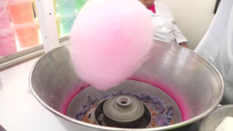 preparation-of-cotton-candy-twisting-with-stick-at-fair