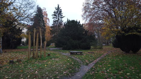 Pan-from-right-to-left,-Autumn-in-Berlin,-walk-in-the-park,-59,94-FPS,-Osmo-djii-pocket-,-4K-,7-sec