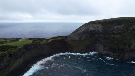 Volcanic-Morro-do-Castelo-Branco-in-Faial-Island,-Azores