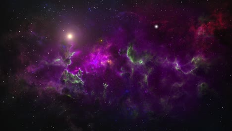 Seamless-Loop,-colorful-nebula-on-space-background-4k