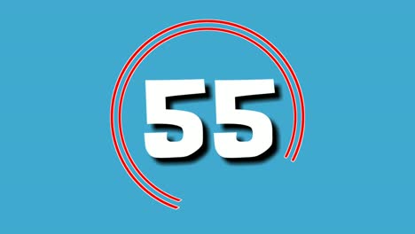 Countdown-cartoon-number-60-sixty-to-one-1-motion-graphics-animation-on-blue-background