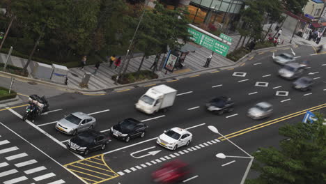 Zeitraffer-Des-Transportverkehrs-In-Seoul,-Südkorea