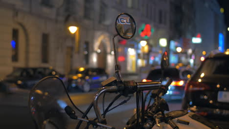 In-Vienna-Austria-in-the-evening-street-seen-mirror-of-motorcycle