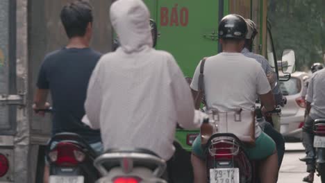 Stream-of-transport-on-Hanoi-road-Vietnam