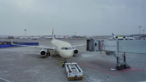 Timelapse-at-Domodedovo-airport-seen-planes-and-take-off-area-passing-vehicles
