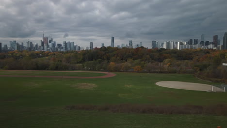 Wide-view-of-an-empty-Riverdale-Park-and-Don-Valley-Parkway-in-Toronto