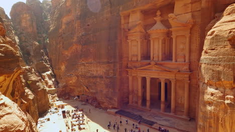 Establishing-view-of-the-Rose-City-Treasury-in-Petra-from-the-cliff-side