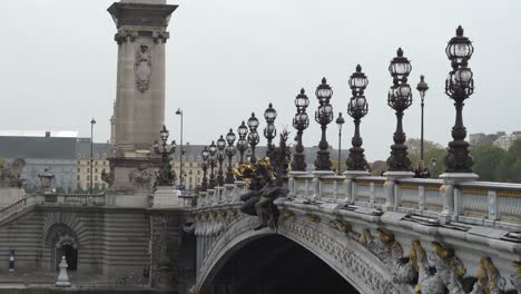 Pont-Alexandre-III-Bridge-is-widely-regarded-as-the-most-ornate,-extravagant-bridge-in-the-city