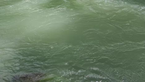 Slow-motion-greenish-water-in-fast-flowing-river
