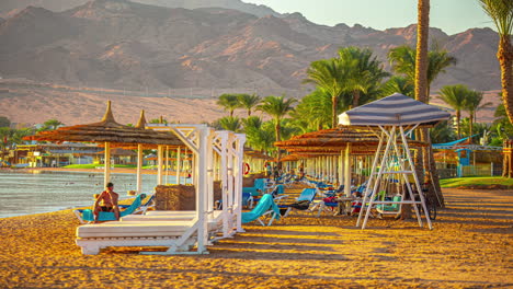 Sunny-day-on-the-shores-of-Dahab,-Egypt,-timelapse-video